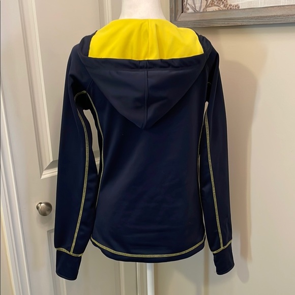 University of Michigan Colosseum Pullover Hoodie Sweater Maize & Blue V-Neck - Picture 4 of 14